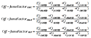 Equation: Calculating off-June factors