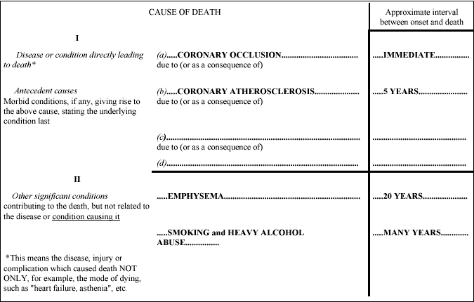 Graphic: Example of a completed medical certificate