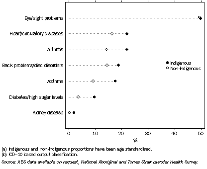 Graph: 11.3 SELECTED LONG TERM CONDITIONS(a), NSW—2004–05