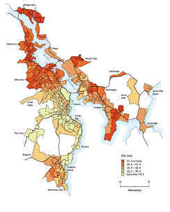 Map of Hobart from Social Atlas