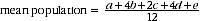 Equation: Formula for mean population calculation