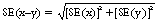 Diagram: Equation SE (x - y) = square root of ([SE (x)] squared + [SE (y)] squared)