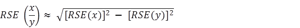 Formula: displays the formula for calculating the RSE of a proportion. 