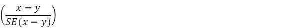 Formula: for undertaking a test for statistical significance between two estimates.