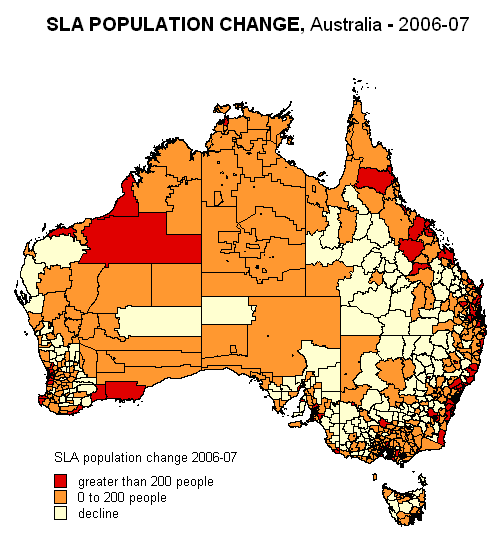 Diagram: Changes to regional populations since 2006  