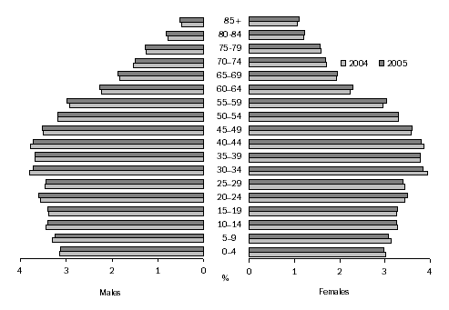 Graph: Population Distribution by Age and Sex