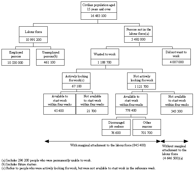 Diagram: Conceptual framework, Persons Not in the Labour Force Survey