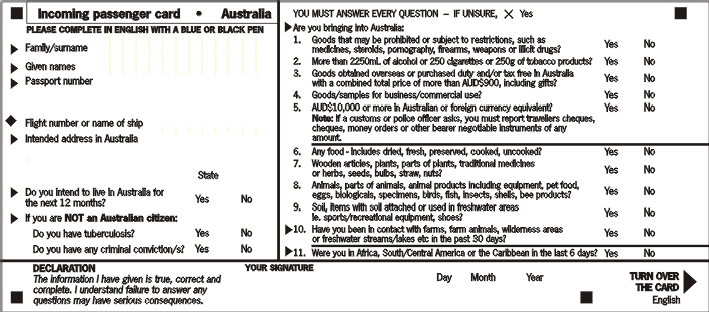 Diagram: A1.1 Incoming card – front