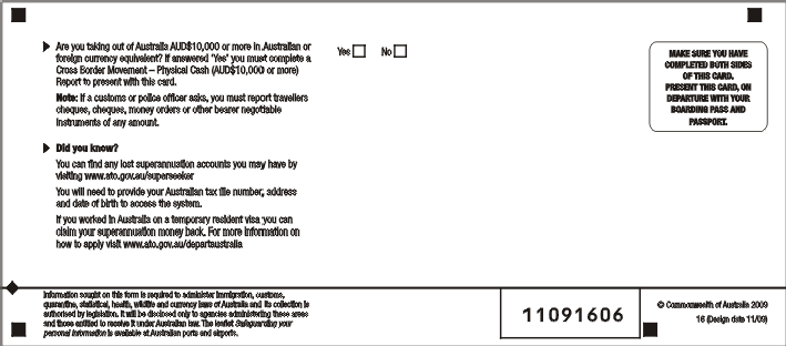 Diagram: A1.4 Outgoing card - back