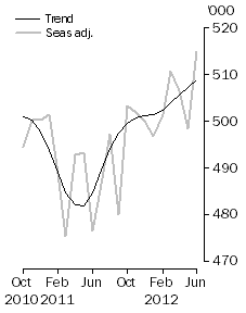 Graph: Visitor arrivals, Short-term