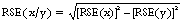 Diagram: Equation RSE (x over y) = square root of ([RSE (x)] squared - [RSE (y)] squared)