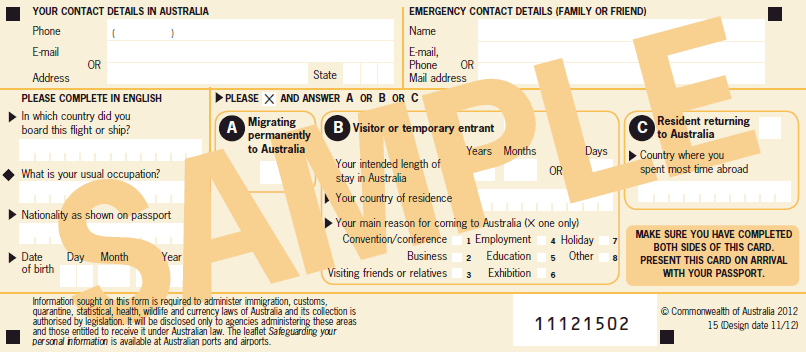 Image of passenger card