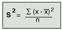 Equation: Variance of a discrete variable