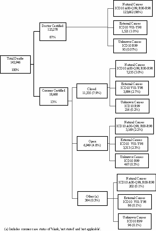 Diagram: DEATHS BY TYPE OF CERTIFIER