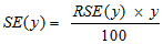 Equation: SE (y) = (RSE(y) multiplied by y)/100