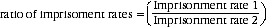 Equation: ratio of imprisonment rates = imprisonment rate 1 divided by imprisonment rate 2