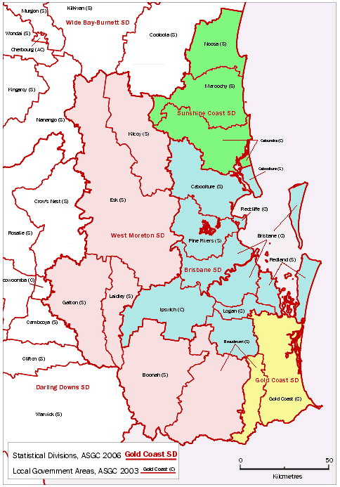 Map - MAP 2  QUEENSLAND, REVIEW OF STATISTICAL GEOGRAPHY—ASGC 2006