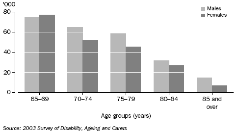 Graph: Older carers- 2003