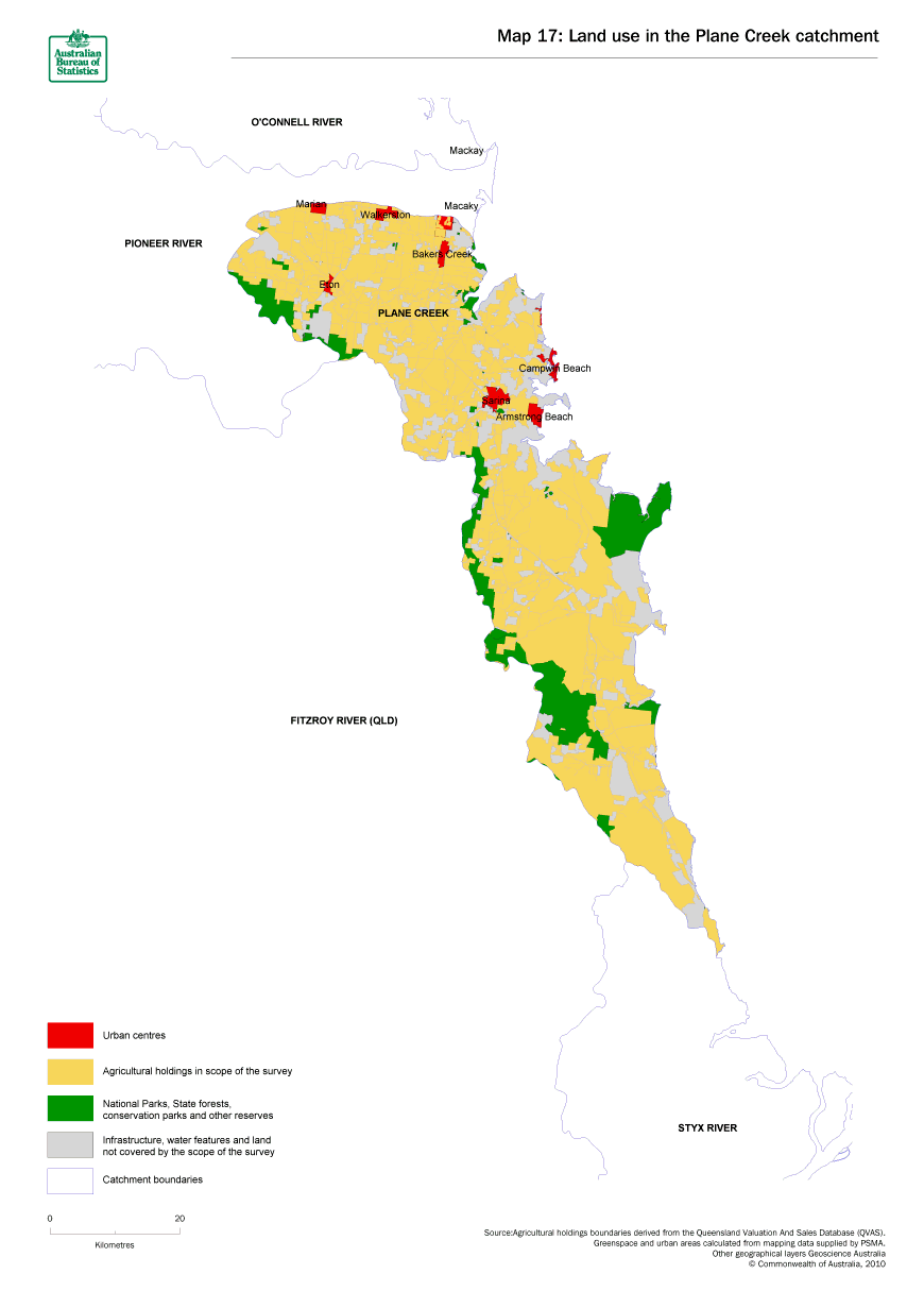 Map 17 Land use in the Plane Creek catchment