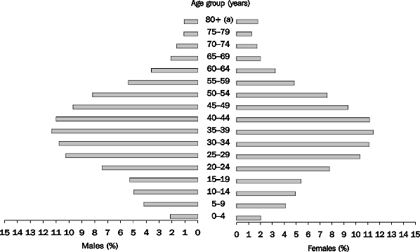 Graph 5.41: AGE DISTRIBUTION OF NEW ZEALAND-BORN RESIDENTS - 2001