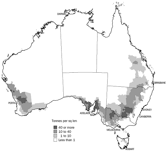 Map S14.1: WHEAT, Distribution - 2000-01(a)