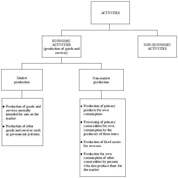 Graphic: Economic activity in terms of 2008 SNA concept of goods and services production