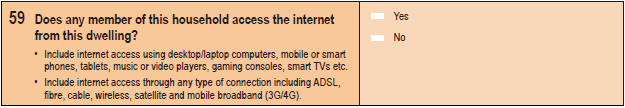 Image: question 59 from the paper 2016 Census Household Form.