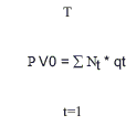 This formula represents the future income flow generated over the expected life of the asset