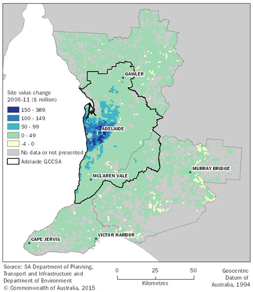 Figure 2. Change in land value 2006 - 2011