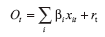 Equation (o=SUMbx+r) - Original series = Sum of regression parameters estimated from the original estimates and regressor designed to assess for a specific effect + dynamics of the regular time series without the impact of particular events 