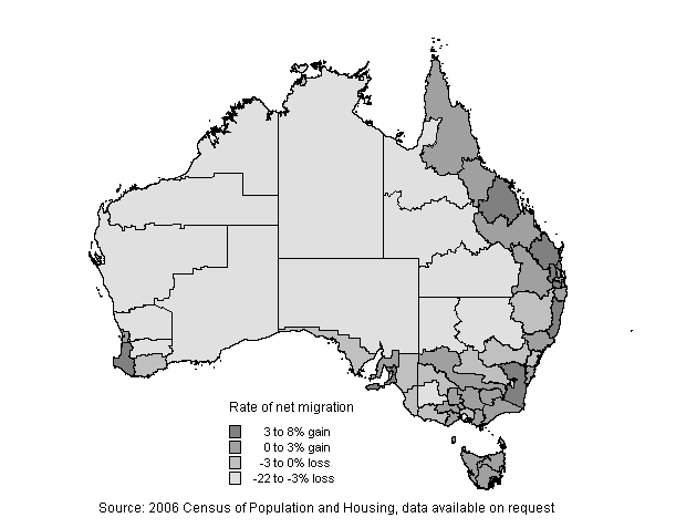 Diagram: 2.4 Rate of Net Migratiion, Statistical Divisions20012006 Census