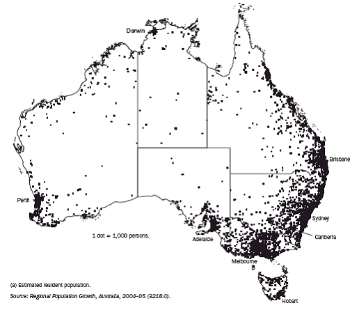 Map: Population Distribution, June 2005