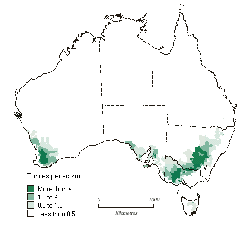 Map - 16.25 OATS FOR GRAIN, Production - 1996-97(a)