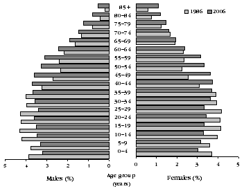 Graph:Population age and sex structure