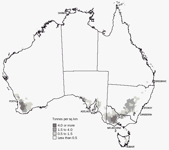 Map - 14.15 Oats for grain, Production - 2000-01