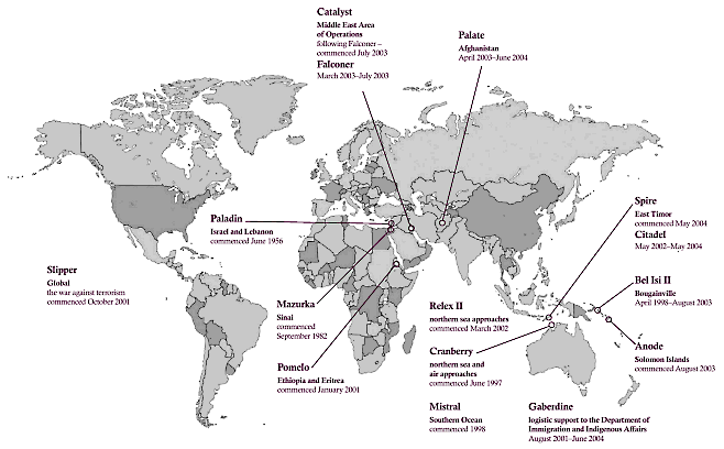 Map 4.1: AUSTRALIAN DEFENCE FORCE, Overseas operations