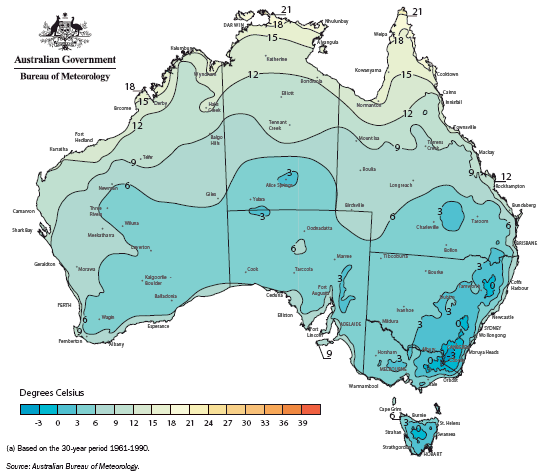 1.14 Average Minimum Temperature(a) - July