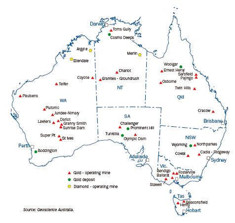 16.23   SELECTED MINES AND DEPOSITS OF GOLD AND DIAMONDS - 2005