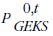 An expression representing the GEKS-Tornqvist index between periods 0 and t.