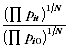 Equation - geometric means of prices 