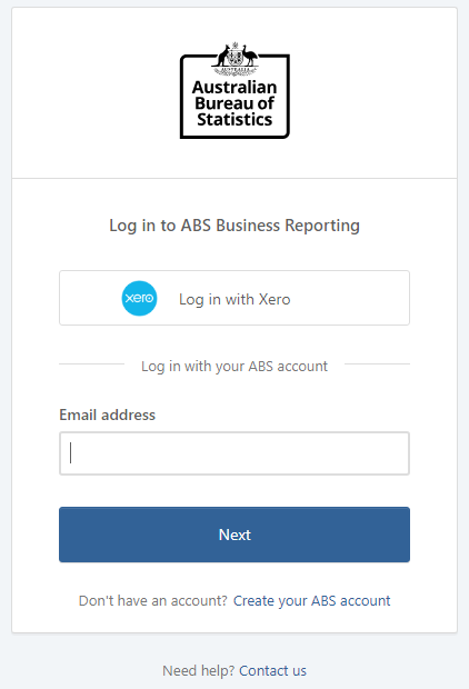 Log into ABS Business Reporting
