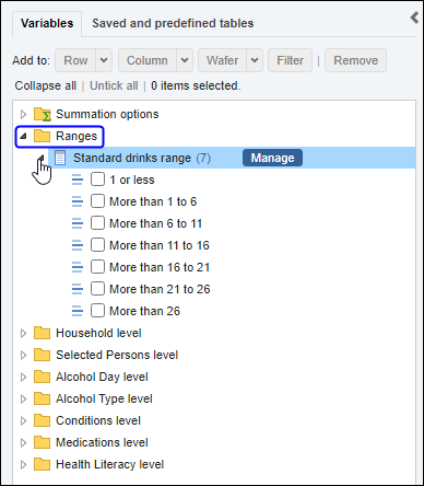 Click on the Ranges folder to view your range.