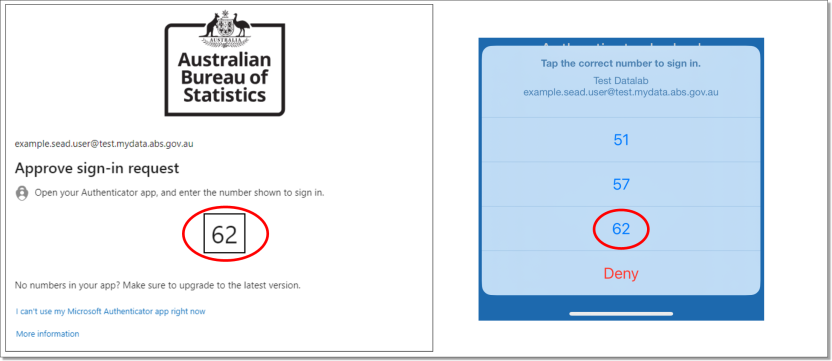 Authenticator approval number match