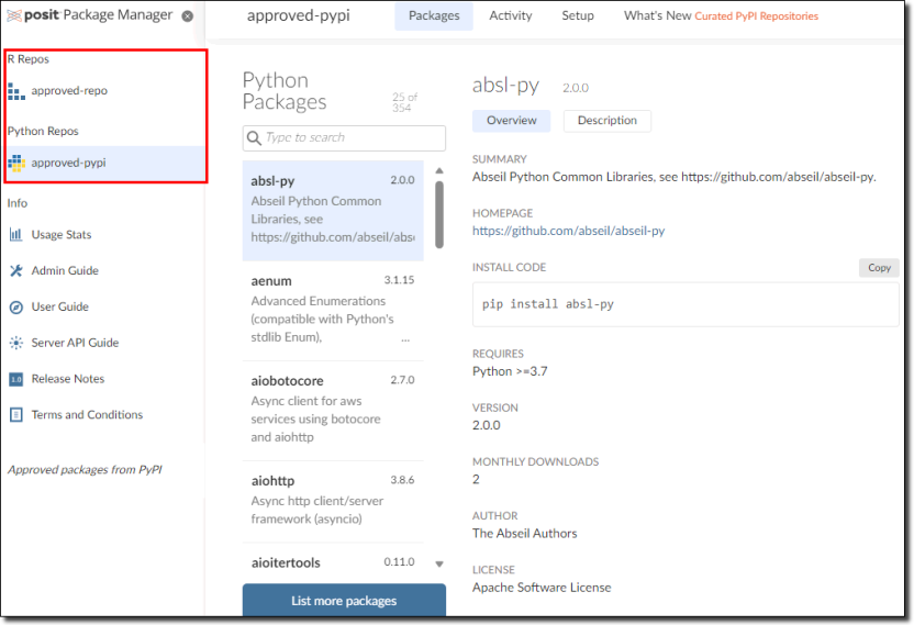 Package Manager inside