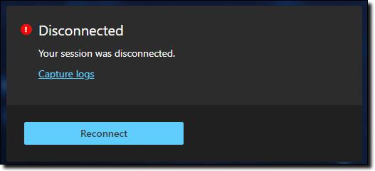 Disconnected session notification 