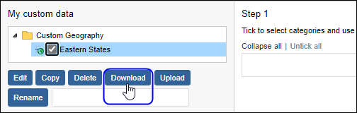 Download custom data