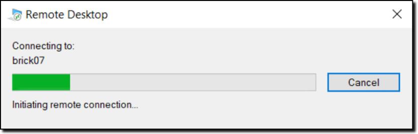 Remote Desktop Client loading bar