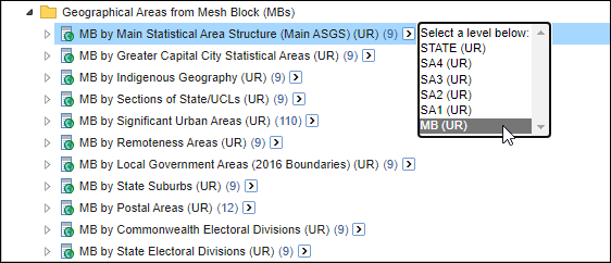 Adding all mesh blocks to a table
