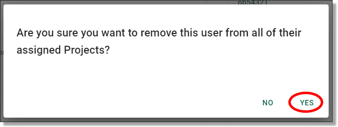 remove user from all projects confirmation