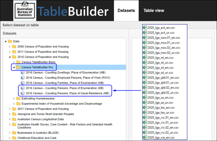 File formats compatible with TableBuilder